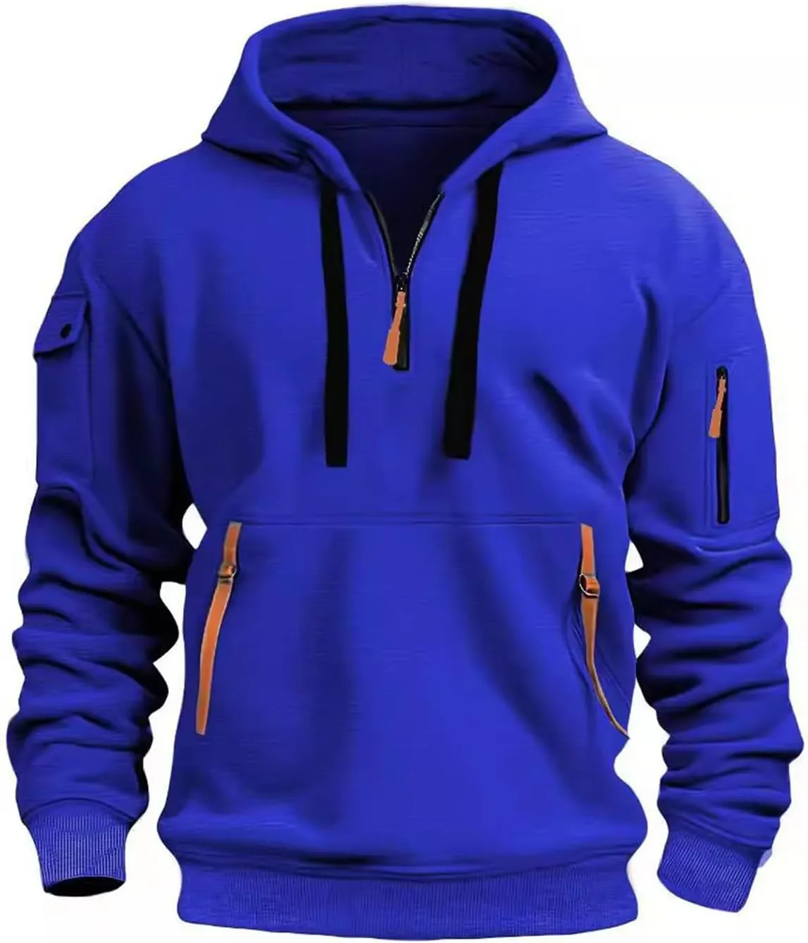 Hoodies For Men Tactical Quarter Zip Pullover Casual Long Sleeve Running Sweatshirt Multiple Pockets Outdoors Hoodie