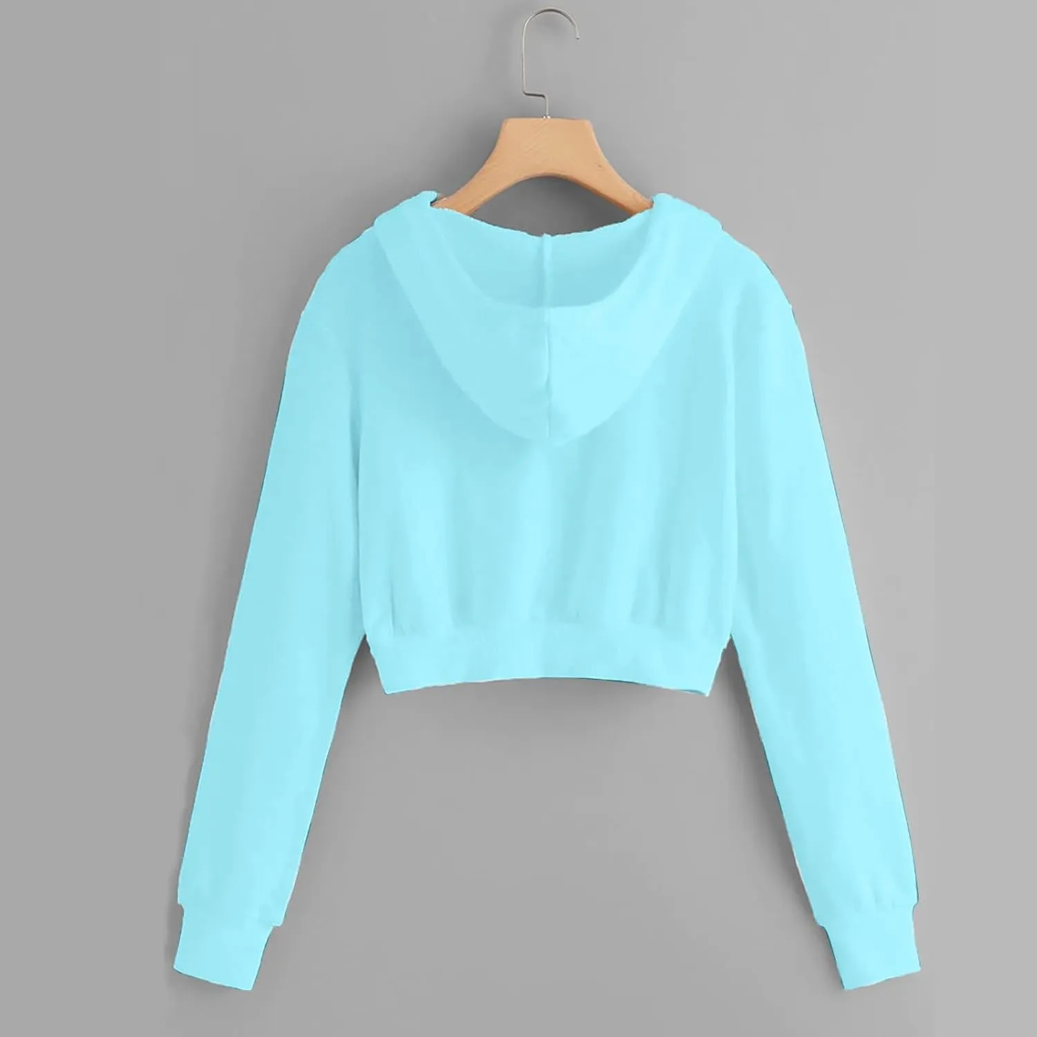 Hoodies for Women Full Zip Up Cropped Cardigan Jackets Drawstring Y2K Hooded Sweatshirts Casual Long Sleeve Gym Tops