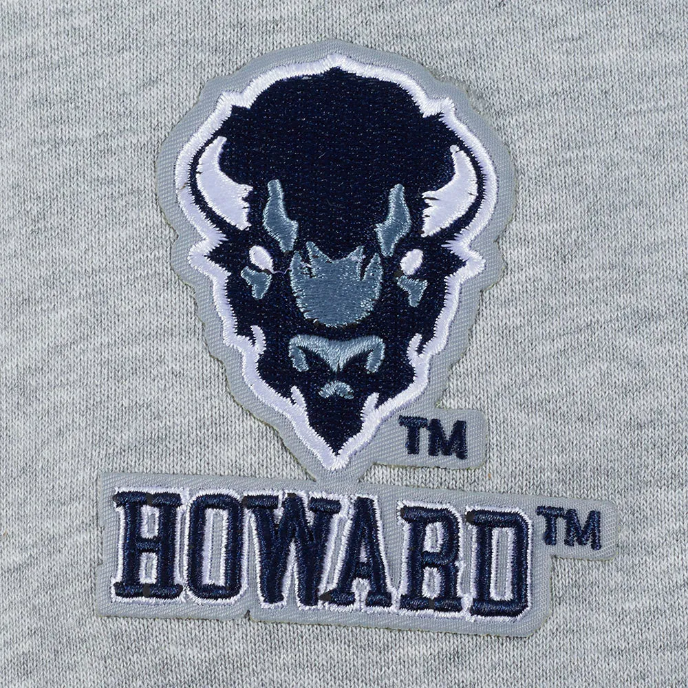 HOWARD UNIVERSITY CLASSIC WOMEN'S FLEECE CROPPED PULLOVER HOODIE (HEATHER GREY)