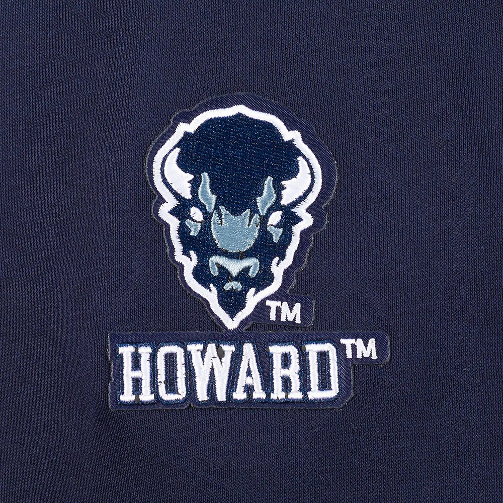 HOWARD UNIVERSITY CLASSIC WOMEN'S FLEECE CROPPED PULLOVER HOODIE (MIDNIGHT NAVY)