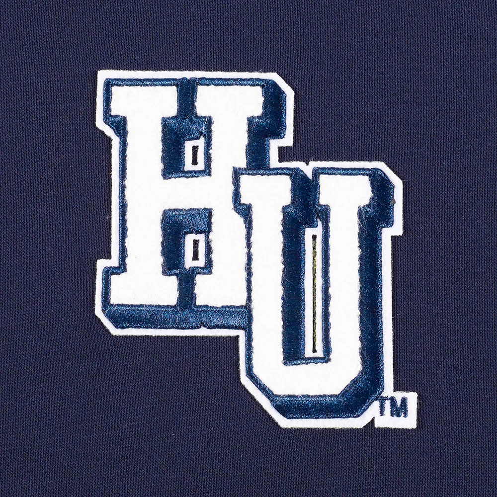 HOWARD UNIVERSITY CLASSIC WOMEN'S FLEECE CROPPED PULLOVER HOODIE (MIDNIGHT NAVY)