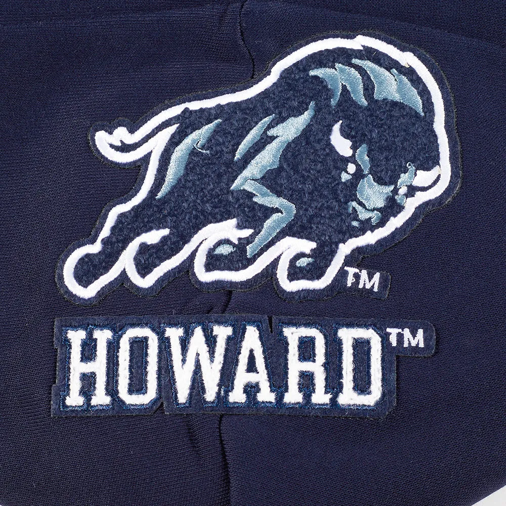 HOWARD UNIVERSITY CLASSIC WOMEN'S FLEECE CROPPED PULLOVER HOODIE (MIDNIGHT NAVY)