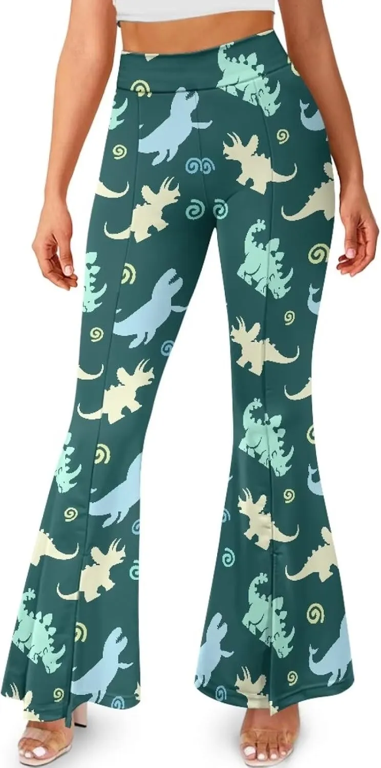 Irisjudy Women's Bootcut Yoga Pants Leggings Cherry Strawberry Soft Split Hem Yoga Pants Ethnic Spiral Yoga Active Leggings