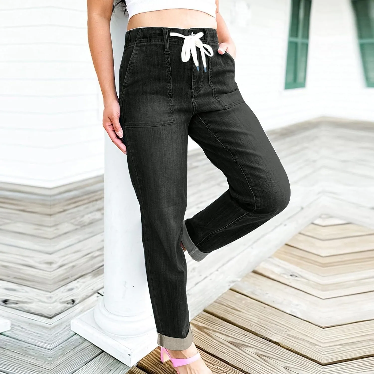 Jeans for Women Trendy High Waisted Stretchy Jeans Butt Lifting Tummy Control Jeans Stretch Boot Cut Denim Pants