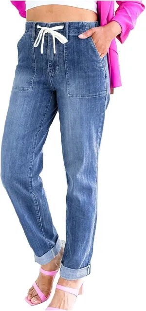 Jeans for Women Trendy High Waisted Stretchy Jeans Butt Lifting Tummy Control Jeans Stretch Boot Cut Denim Pants