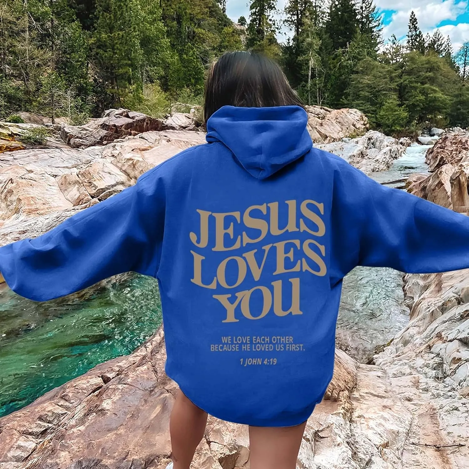 Jesus Loves You Hoodie Christian Jesus Saves Faith Sweatshirt Man Woman Pullover Tops Streetwear Gift Y2K Clothes