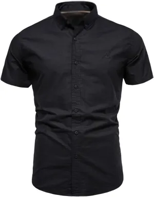 JSEIAJB Autumn and Clothes Solid Color Shirt Social Shirt Cotton Men's Shirt Solid Color Lapel Shirt