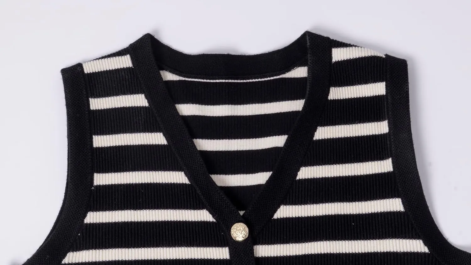 Kedera Women's Sleeveless Knit Striped Sweater Vest Tank Tops Summer Slim V Neck Trendy Pullover