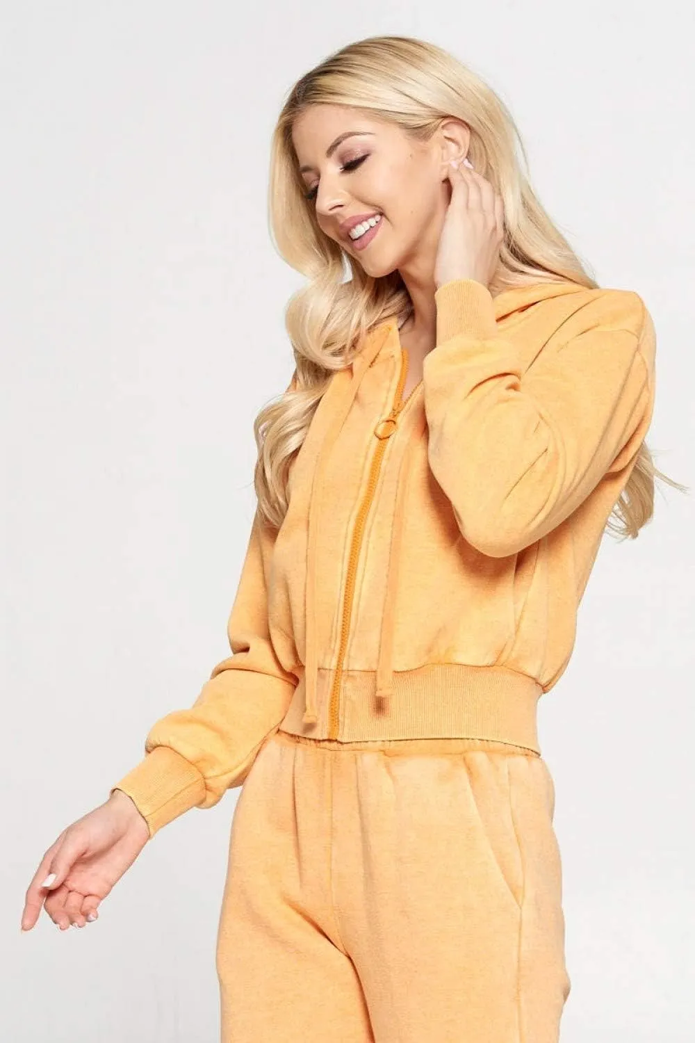 Khanomak Women's Long Sleeve Cropped Hoodie Workout Cute Cardigan | Zip Up Hoodie | Zip Up Sweatshirt | Jacket