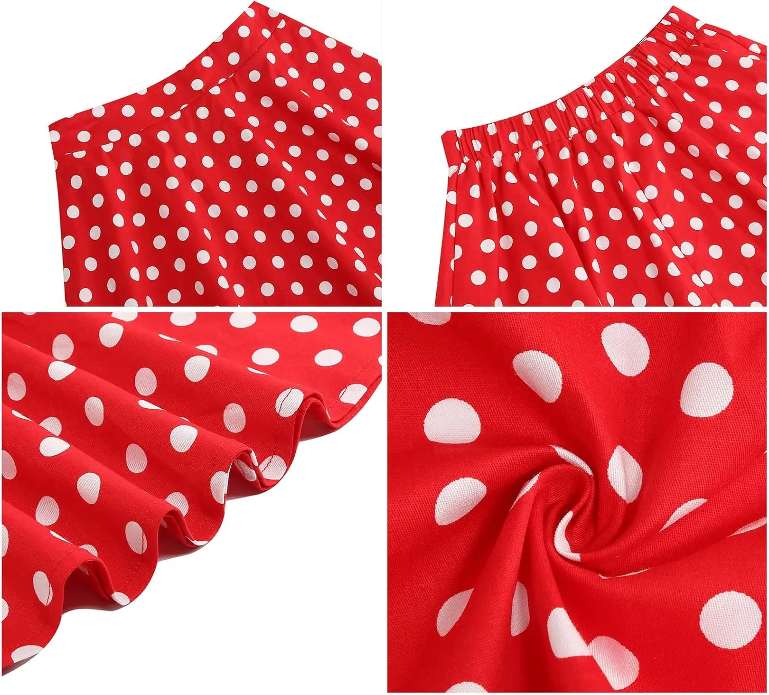 Kid Girls Summer Vintage Polka Dots A Line Knee Length Skirt