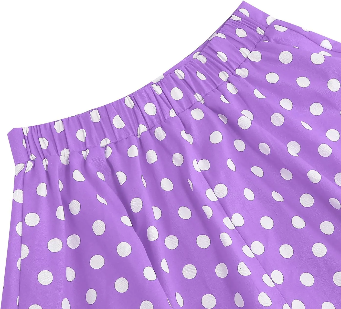 Kid Girls Summer Vintage Polka Dots A Line Knee Length Skirt
