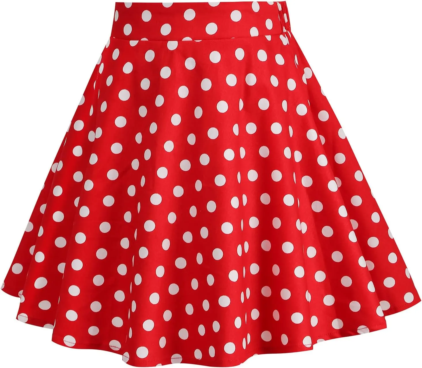 Kid Girls Summer Vintage Polka Dots A Line Knee Length Skirt