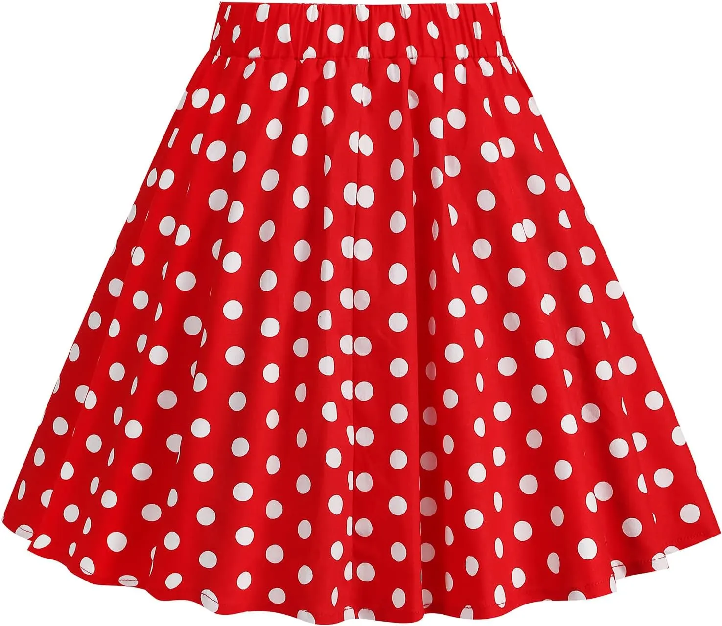 Kid Girls Summer Vintage Polka Dots A Line Knee Length Skirt