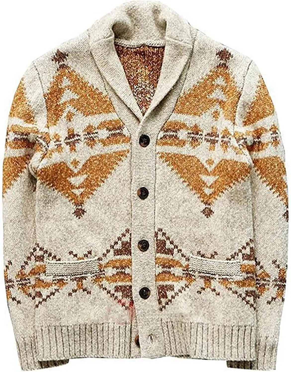 Knitwear Cardigan for Men's Fashion Fall Winter Coat Folk-Custom Flat Knitted Loose Plus Size Windbreaker Jacket