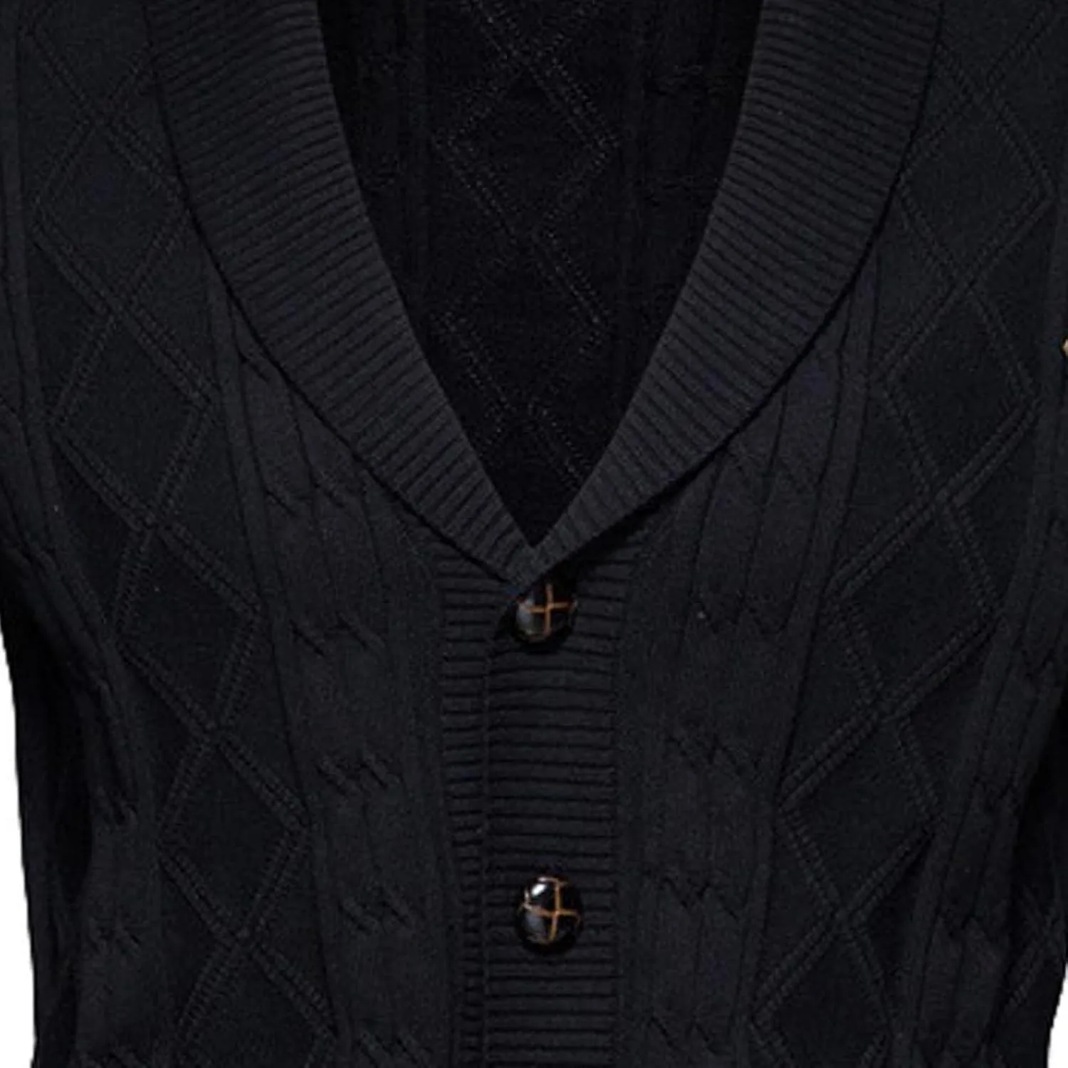 Knitwear Sweater for Men's Coat Fashion Retro Lapel Button Loose Plus Size Cable Knited Cardigan Henley Sweater