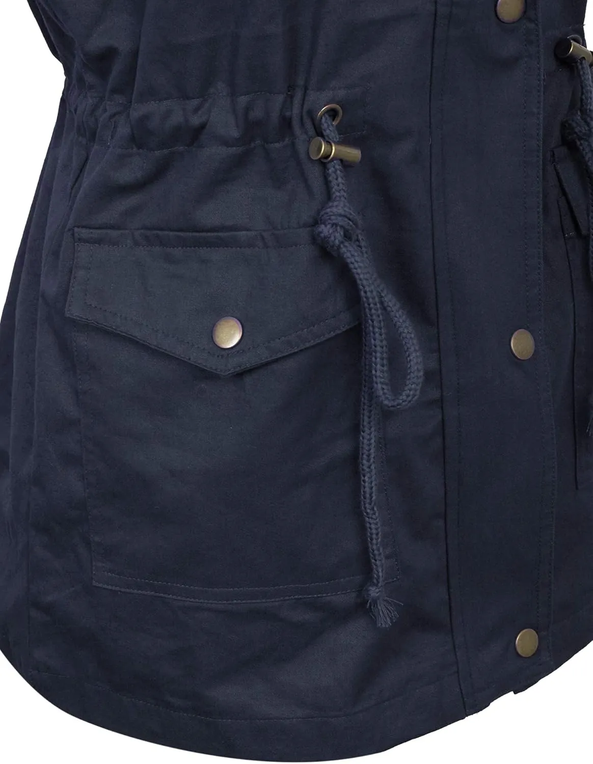 KOGMO Womens Zip Up Military Anorak Utility Vest with Hood True US Size (S-XL)