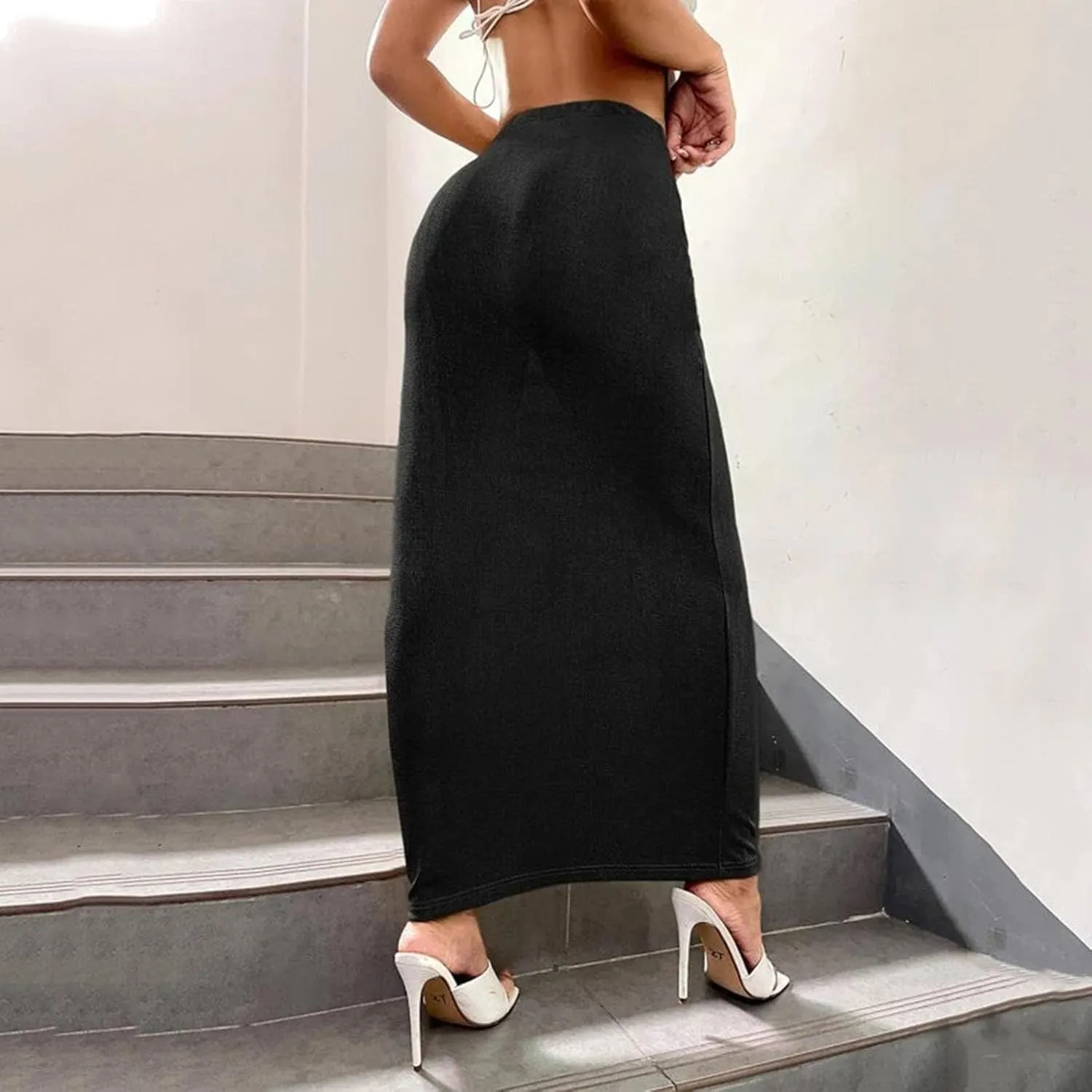 Ladies Skirt for Women Velour Maxi Long Midi Knee High Loose Fit Pencil Basic Fall Winter 2025 Fashion