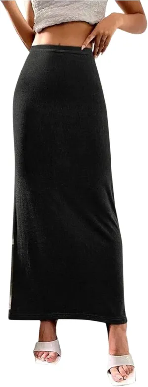 Ladies Skirt for Women Velour Maxi Long Midi Knee High Loose Fit Pencil Basic Fall Winter 2025 Fashion