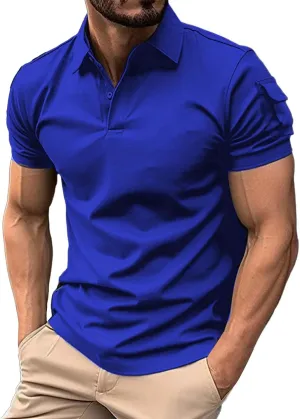 LCMTWX Men Polo Shirts 2024 Comfort Soft Loose Outdoor Sports Lapel Solid Color Camouflage Printing Raglan Sleeve Polo