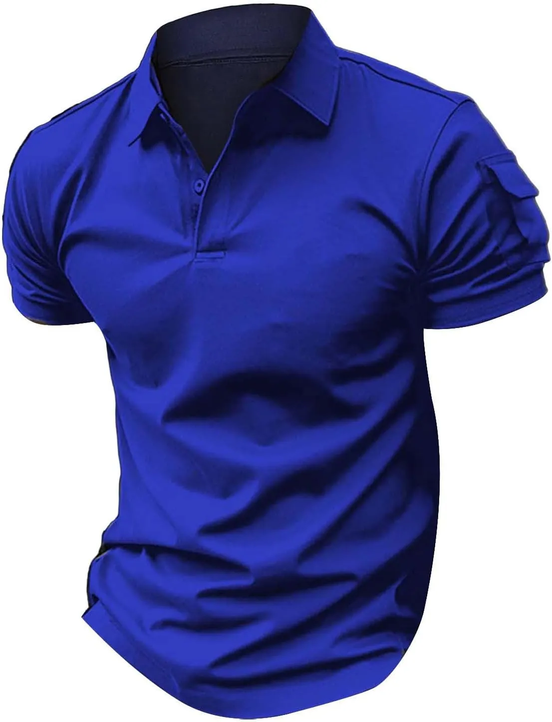 LCMTWX Men Polo Shirts 2024 Comfort Soft Loose Outdoor Sports Lapel Solid Color Camouflage Printing Raglan Sleeve Polo