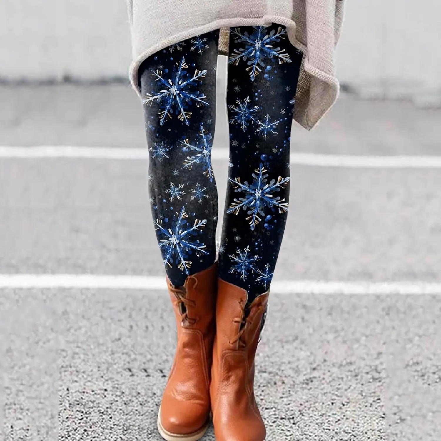 Leather Leggings for Women Leggings Artistic Splash Printed Soft Stretchy Pants Leather Leggings Tummy Control Soft