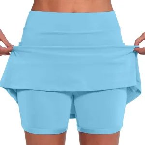 Lightweight High Waist Mid Waist Culottes Short Skirts Skinny Pants Mid Waist Tennis Skirts Lightweight Skirt