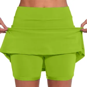 Lightweight High Waist Mid Waist Culottes Short Skirts Skinny Pants Plus Size Skorts for Women High Waist Swim
