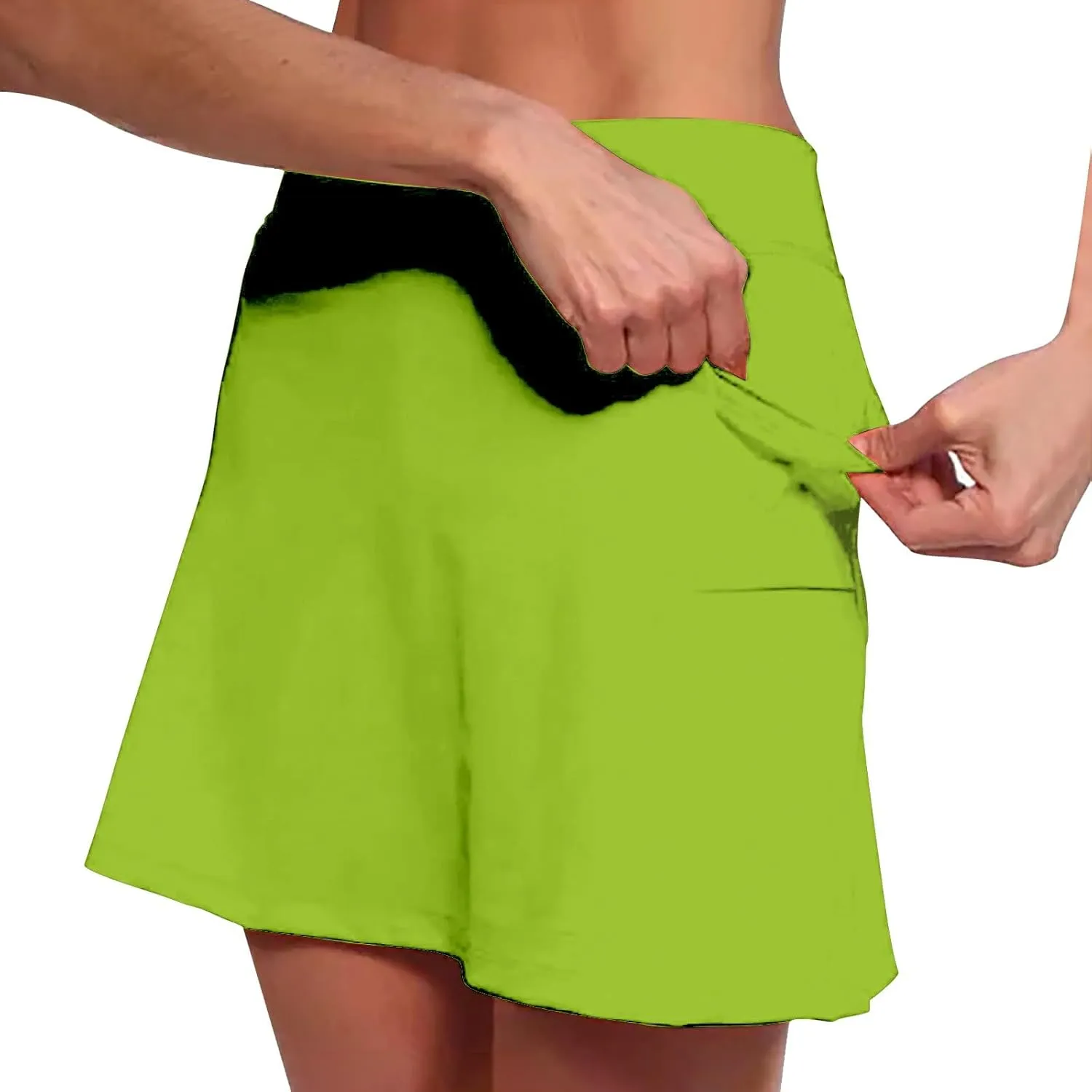 Lightweight High Waist Mid Waist Culottes Short Skirts Skinny Pants Plus Size Skorts for Women High Waist Swim