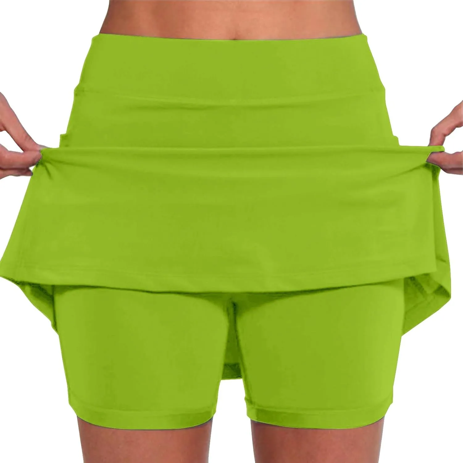 Lightweight High Waist Mid Waist Culottes Short Skirts Skinny Pants Plus Size Skorts for Women High Waist Swim