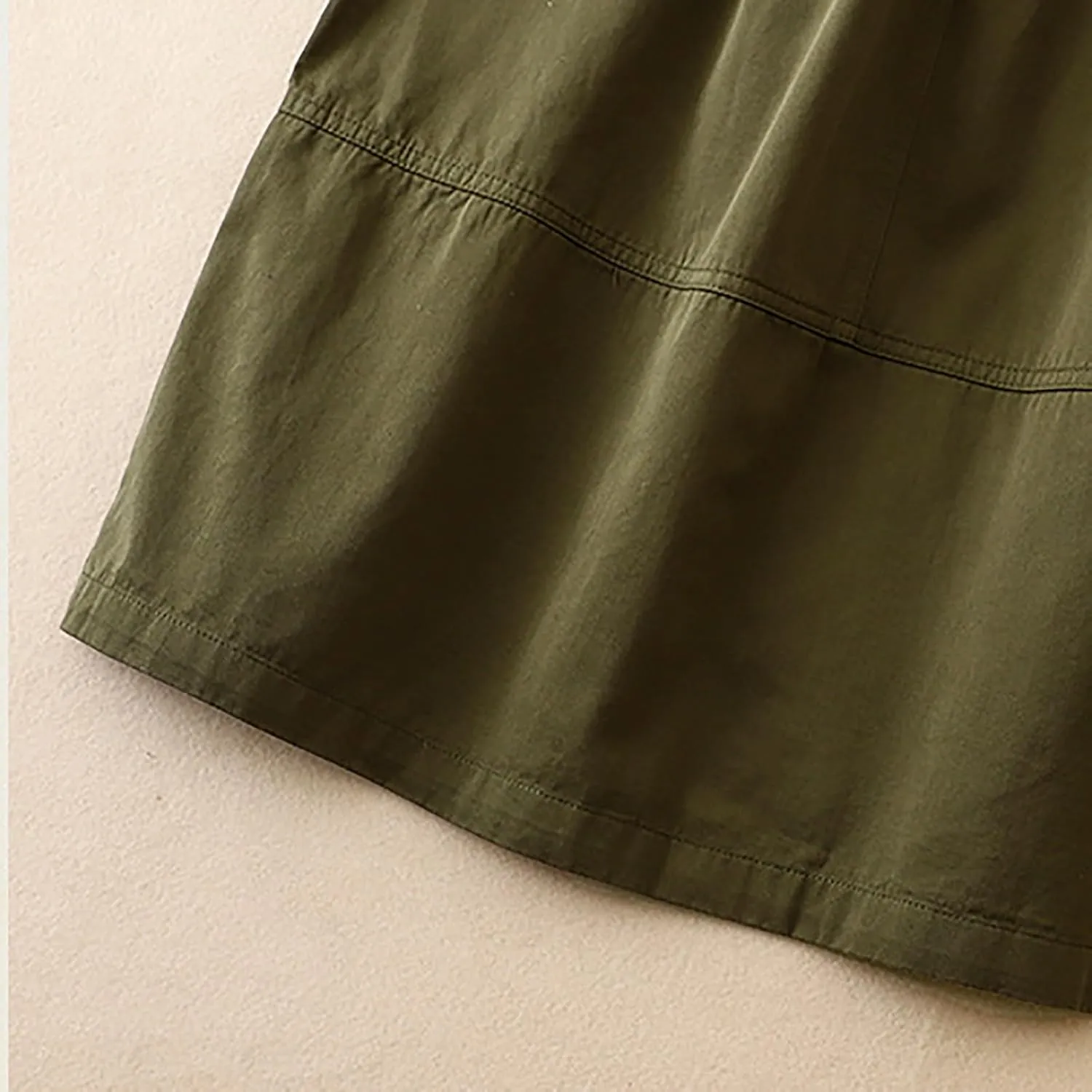 Lmdudan Women Cotton Linen Skirts 2025 Spring Summer A Line Midi Skirt with Pockets High Waist Casual Baggy Flowy Swing Skirt