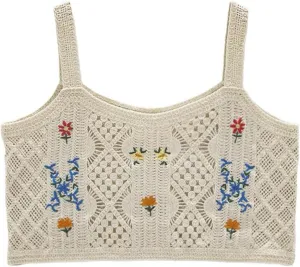 LoudSung Knitted Vest Camisole Sheer Shrug Cardigan Thin Soft Hollow Shawls Sleeveless for Women Girls