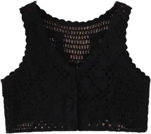 LoudSung Knitted Vest Camisole Sheer Shrug Cardigan Thin Soft Hollow Shawls Sleeveless for Women Girls
