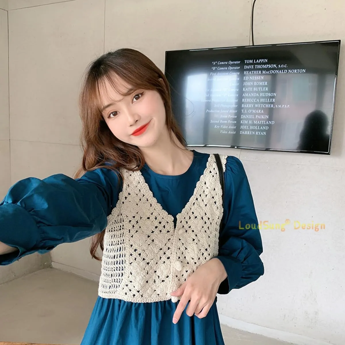 LoudSung Knitted Vest Camisole Sheer Shrug Cardigan Thin Soft Hollow Shawls Sleeveless for Women Girls