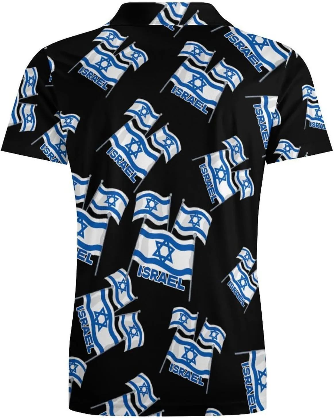 Lsrael Flags Men's Polo Shirt Short Sleeve Print T Shirt Slim Fit Golf Shirt Collared Tee Casual Top