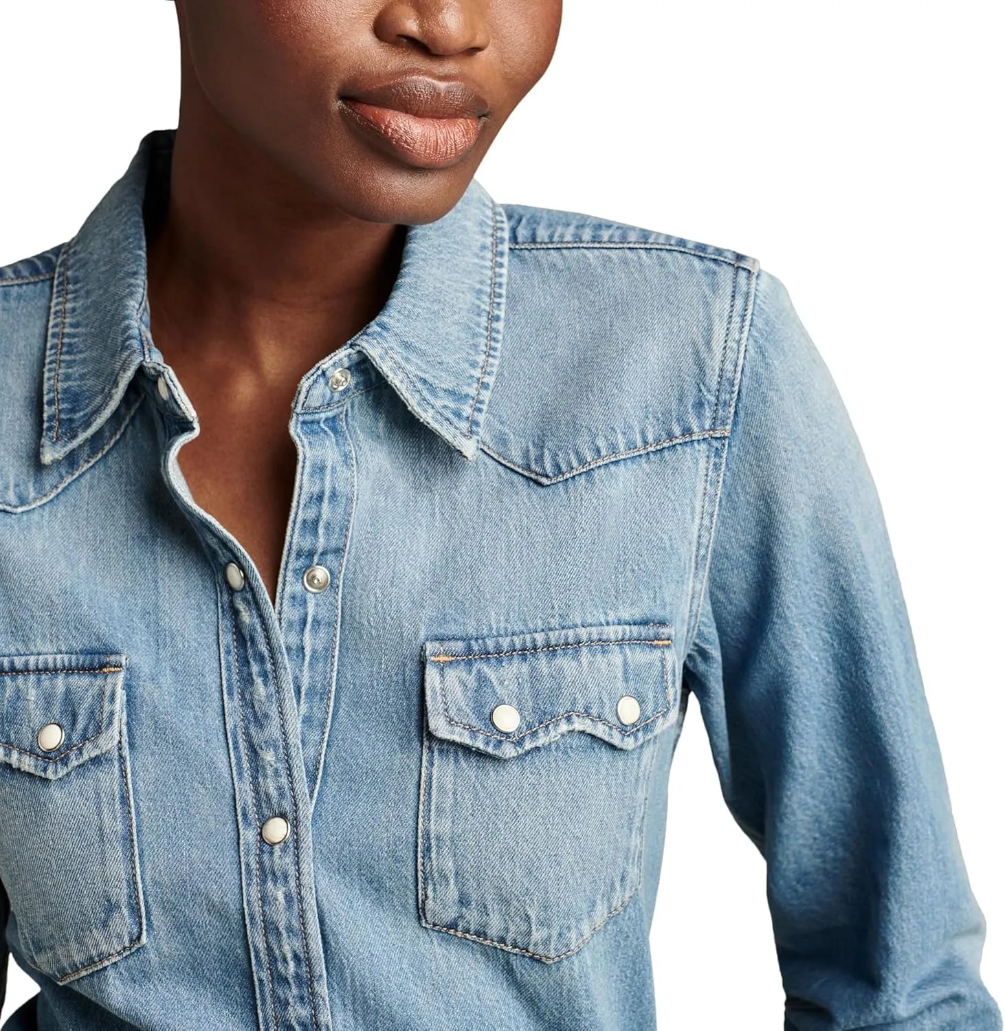 Lucky Brand Women's Denim Western Shirt