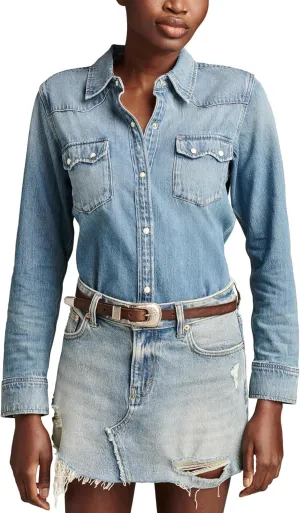 Lucky Brand Women's Denim Western Shirt