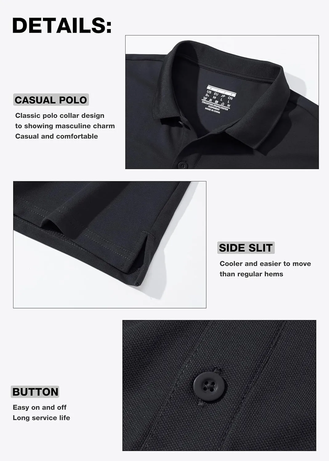 MAGCOMSEN Mens Polo Shirt Short Sleeve Golf Polo Shirt Cotton Pique Tennis Polo Shirt Lightweight Casual Shirt