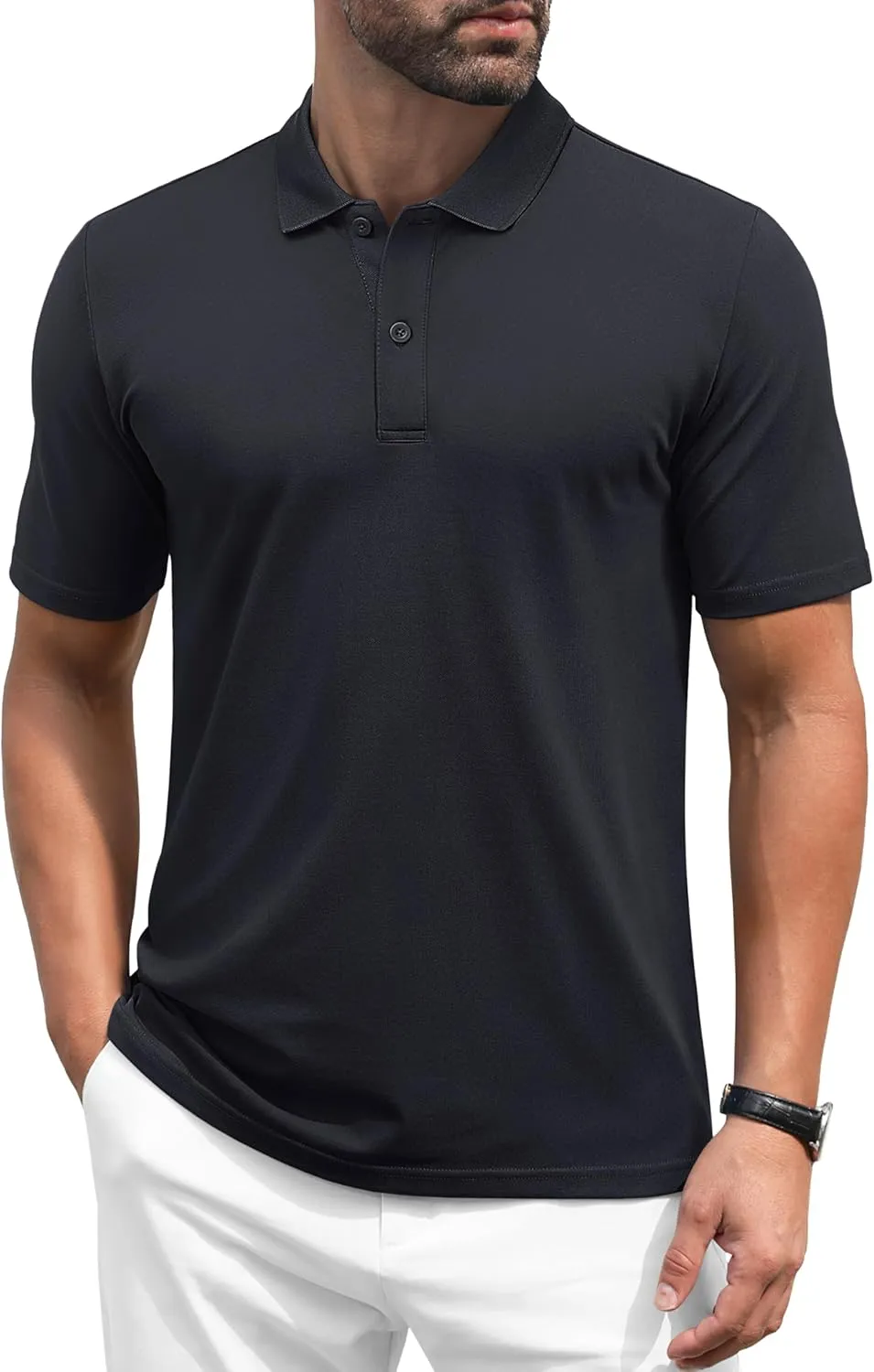 MAGCOMSEN Mens Polo Shirt Short Sleeve Golf Polo Shirt Cotton Pique Tennis Polo Shirt Lightweight Casual Shirt