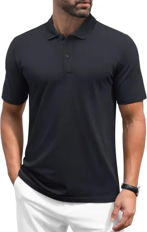 MAGCOMSEN Mens Polo Shirt Short Sleeve Golf Polo Shirt Cotton Pique Tennis Polo Shirt Lightweight Casual Shirt