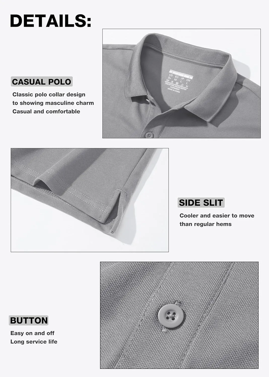 MAGCOMSEN Mens Polo Shirt Short Sleeve Golf Polo Shirt Cotton Pique Tennis Polo Shirt Lightweight Casual Shirt