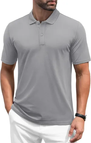 MAGCOMSEN Mens Polo Shirt Short Sleeve Golf Polo Shirt Cotton Pique Tennis Polo Shirt Lightweight Casual Shirt
