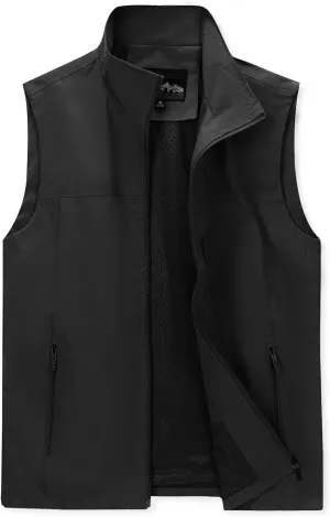 MANLUODANNI Men's Lightweight Vest Sleeveless Outdoor Work Jacket for Travel Hiking Running
