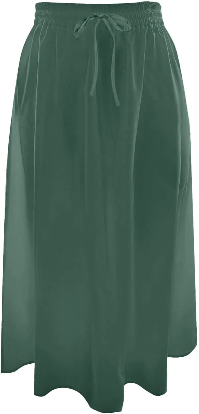 Maxi Skirts for Women 2025 Elegant Boho Pleated Skirt Elastic High Waisted Casual Summer Pockets A Line Dresses Outfits