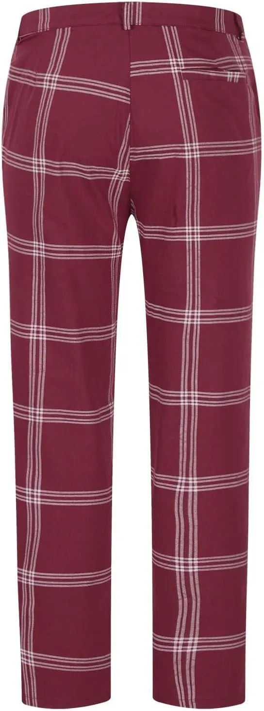 Men Dress Pants Slim Fit Plaid Skinny Dress Pant Stretch Regular Fit Business Casual Fashion Golf Pencil Trousers