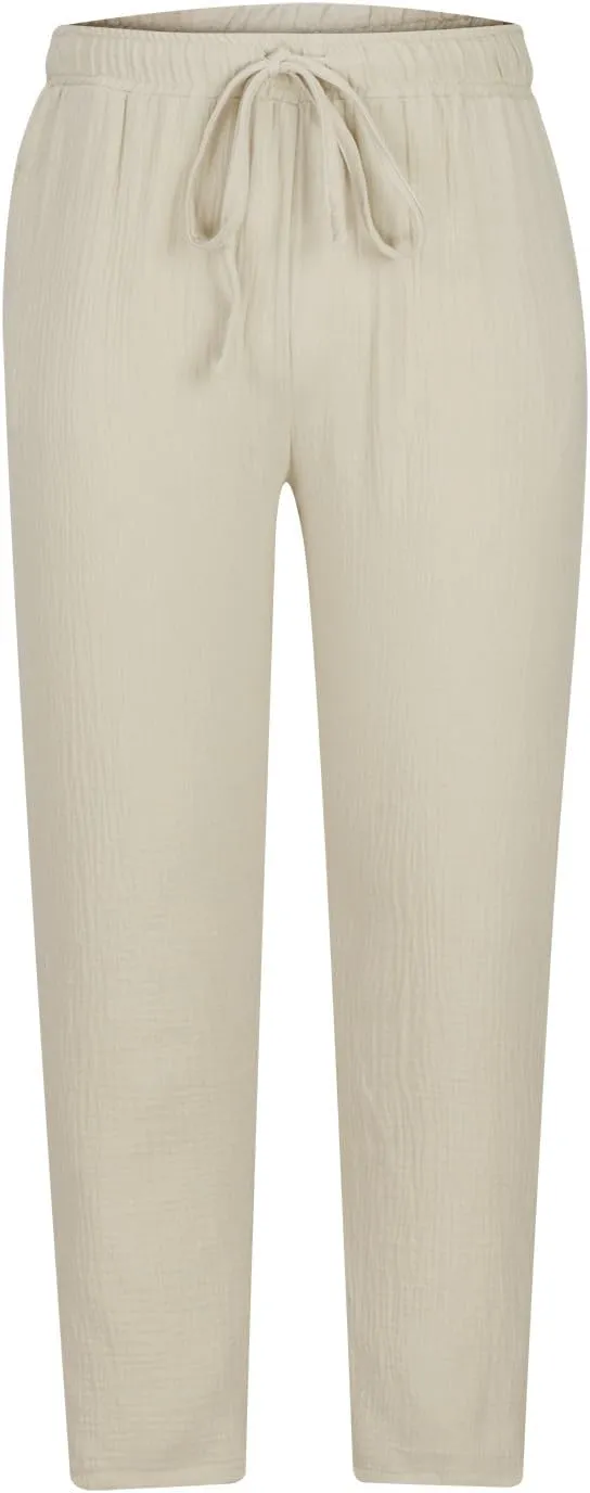 Men Linen Pants Side Zipper Pants Drawstring Tapered Pants Elastic Waist Trousers Losse Fit Summer Pants Dress Pants