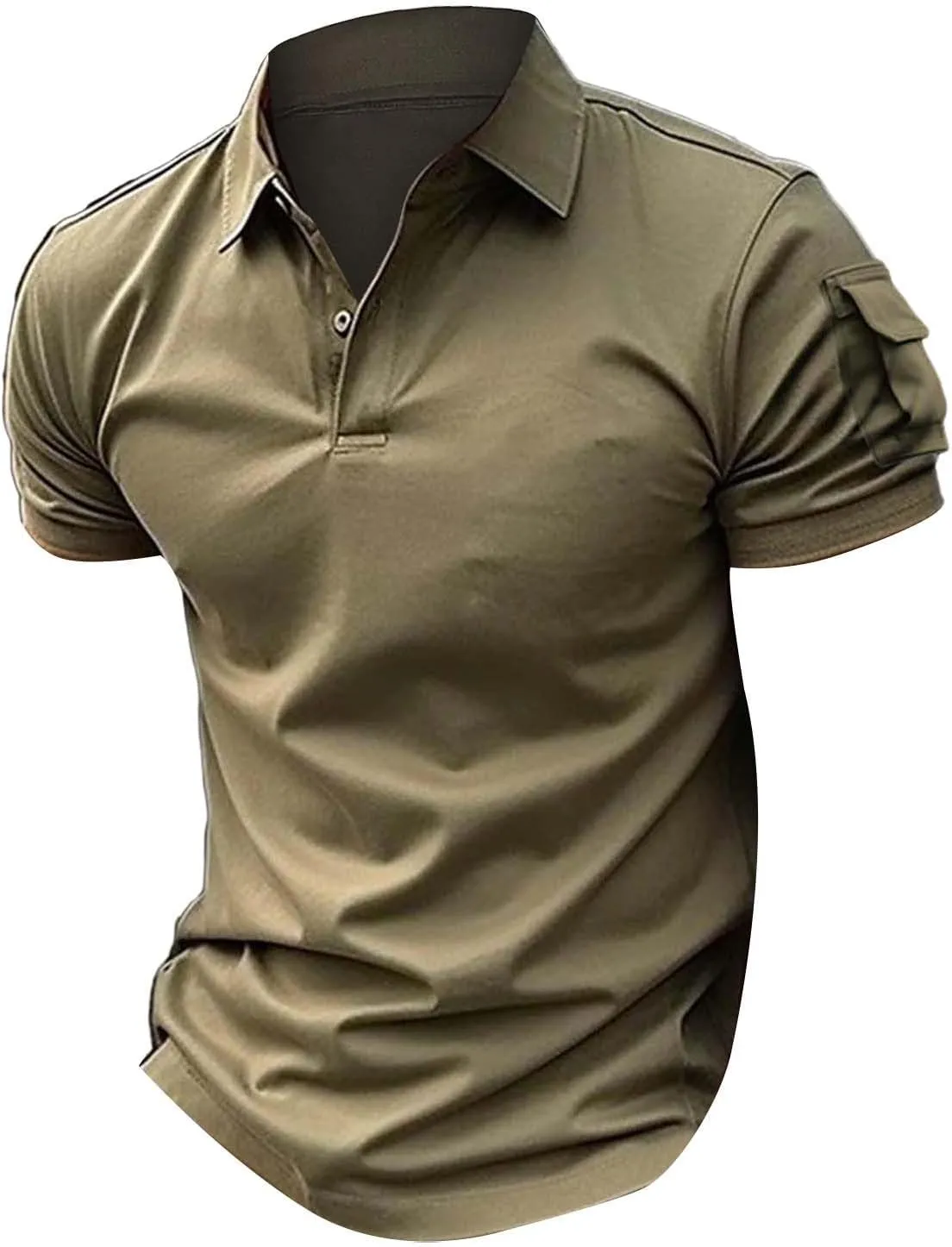 Men Polo Shirts 2024 and Summer Casual Short Sleeved Buttons Lapel Solid Color Short Sleeved T Shirt Tops Golf Mens