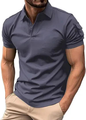 Men Polo Shirts 2024 and Summer Casual Short Sleeved Buttons Lapel Solid Color Short Sleeved T Shirt Tops Golf Mens