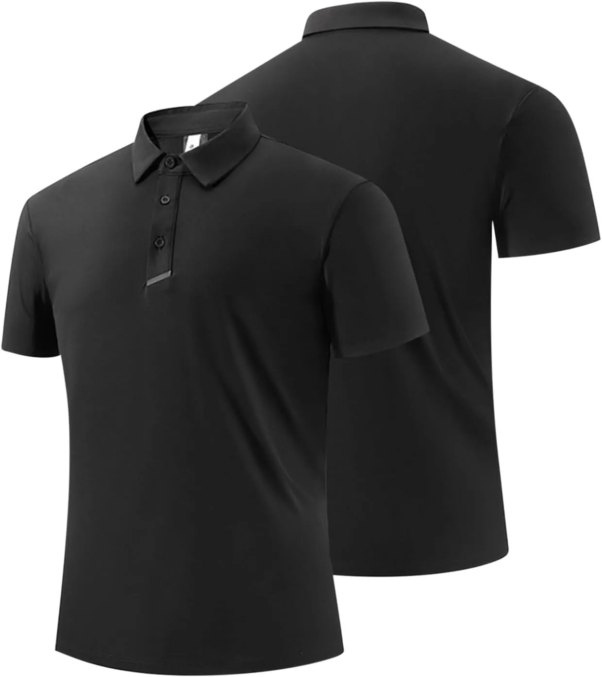 Mens Business Office Polo Shirts Moisture Wicking Short Sleeve Performance Quick Dry Athletic Fitness Golf Shirt
