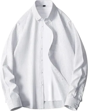 Men's Button Down Shirt 2024 Casual Men's Fashion Shirt Long Sleeve Spring Trend Handsome Casual Striped Shirt