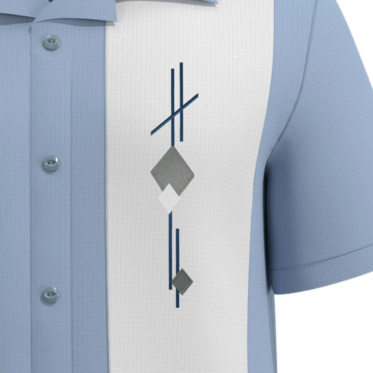 Mens Camp Shirt, Vintage Cuban Style Bowling Shirt ~ Tom Collins ~ Guayabera Dress Shirt Style